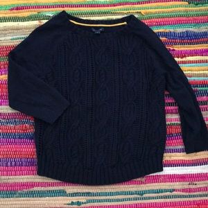 navy tommy hilfiger 3/4 length sweater